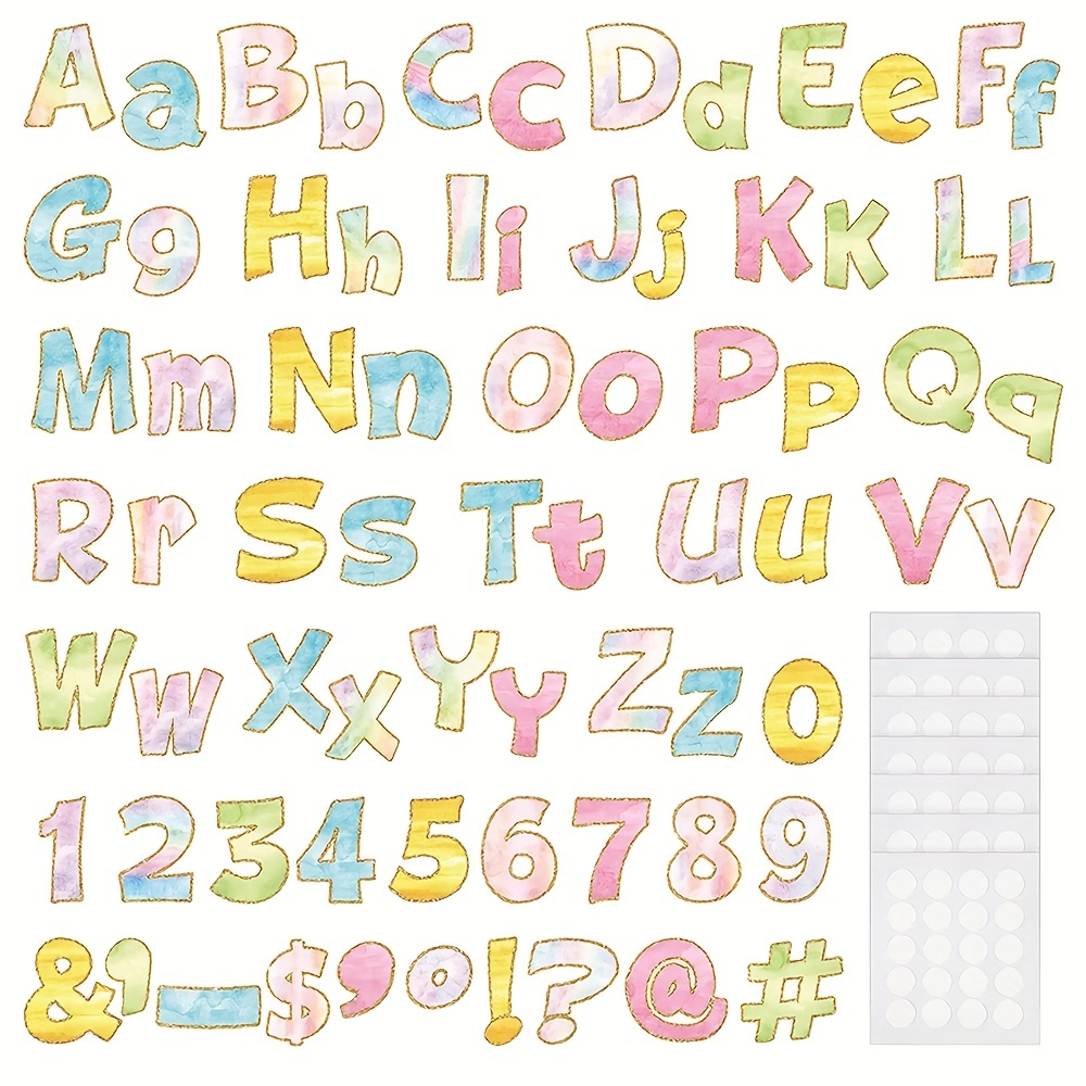 72 Pcs Letters Combo Set Bulletin Board Letters For Classroom Watercolor  Cutout Chalkboard Letters Poster Board Alphabet Letters, Numbers,  Punctuation