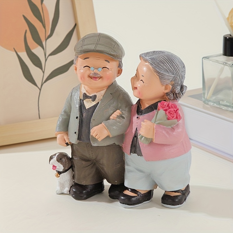 Novelty Garden Statues Grandfather Grandmother Old People Outdoor Xmas Gifts