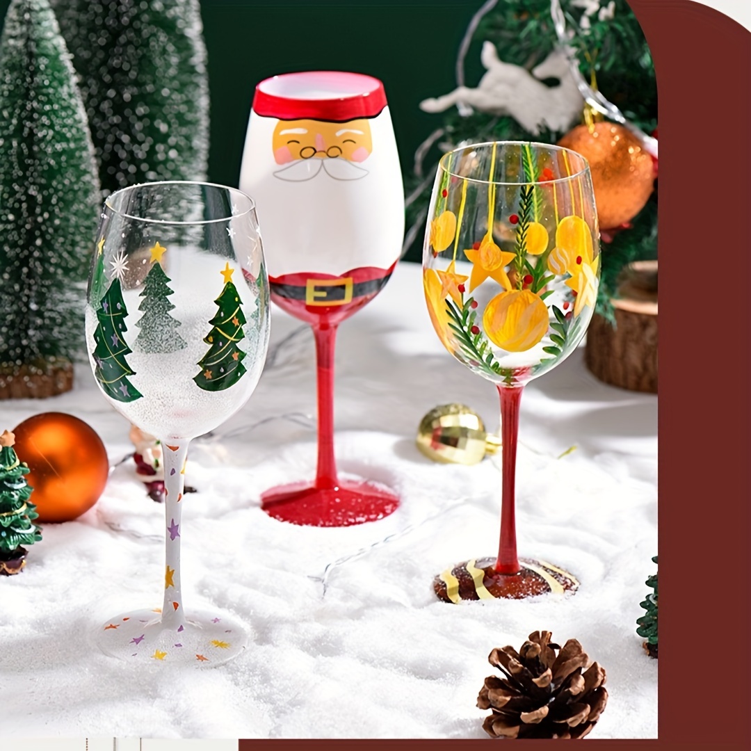 Christmas Pattern Wine Glass Champagne Glass Goblet For - Temu