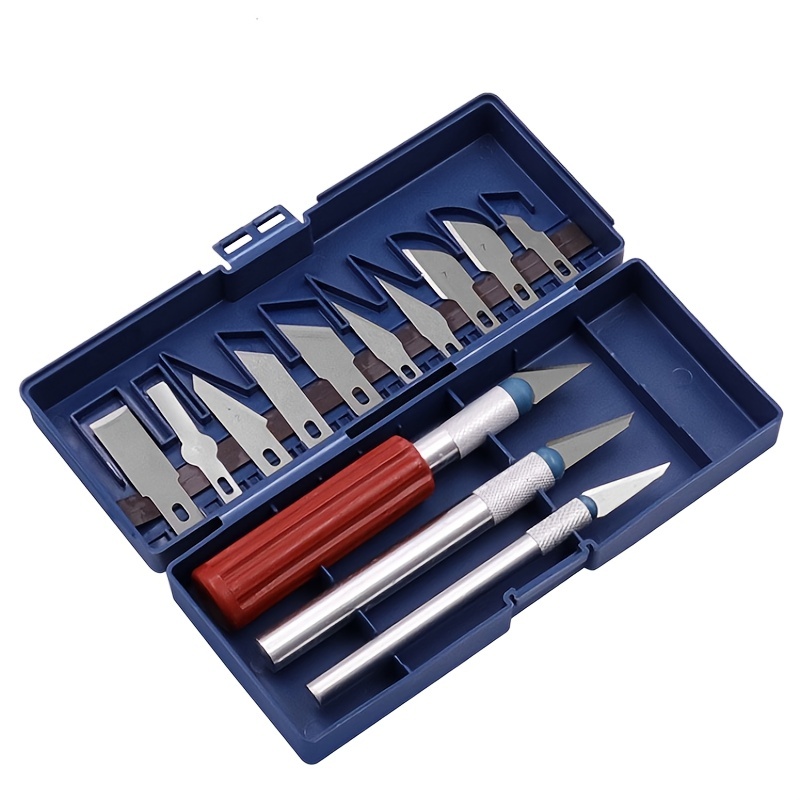 Precision Hobby Knife Set with 3 Handles and 13 Blades - X-Acto Style