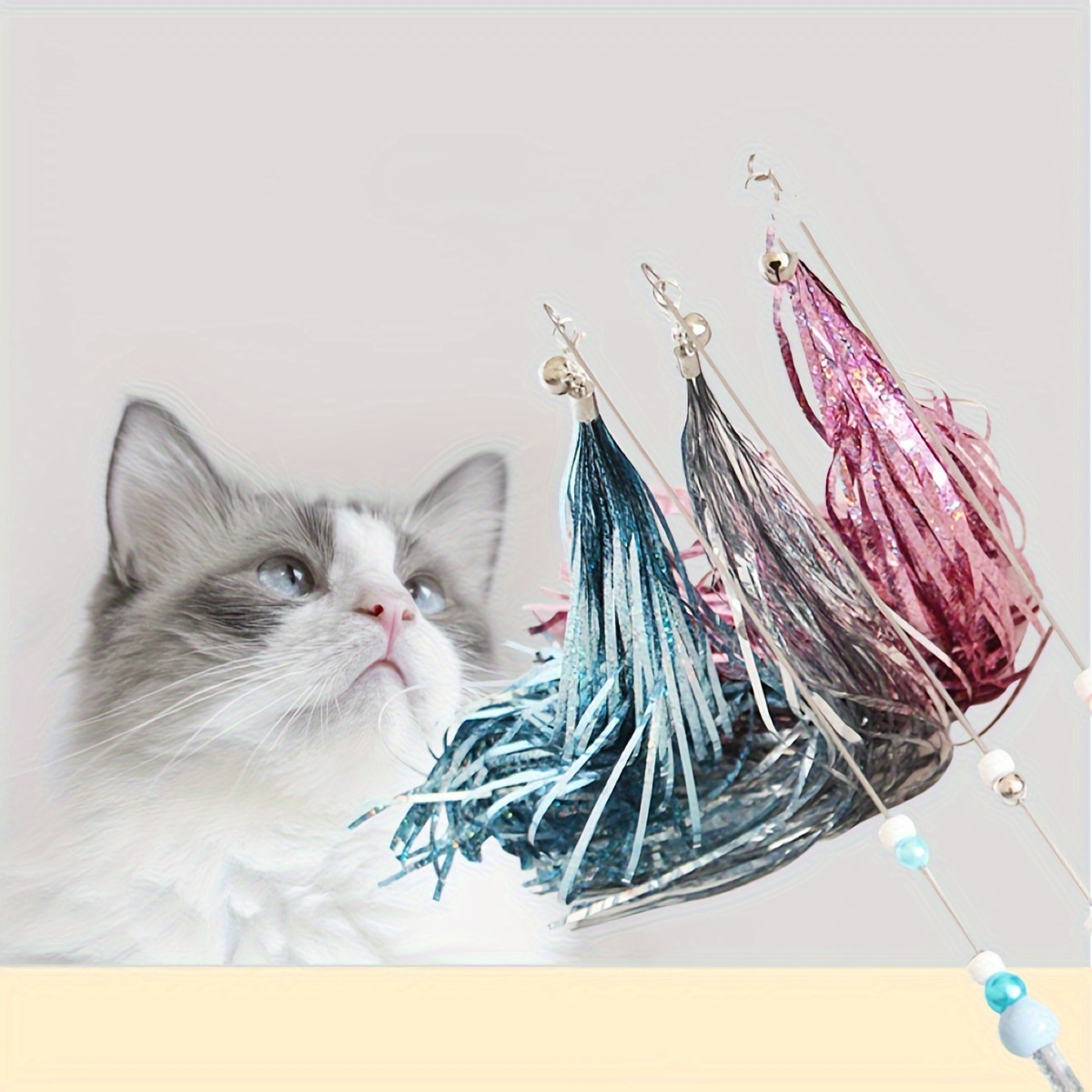 Long Teasing Stick Toys Interactive Cat Wand Toys - Temu