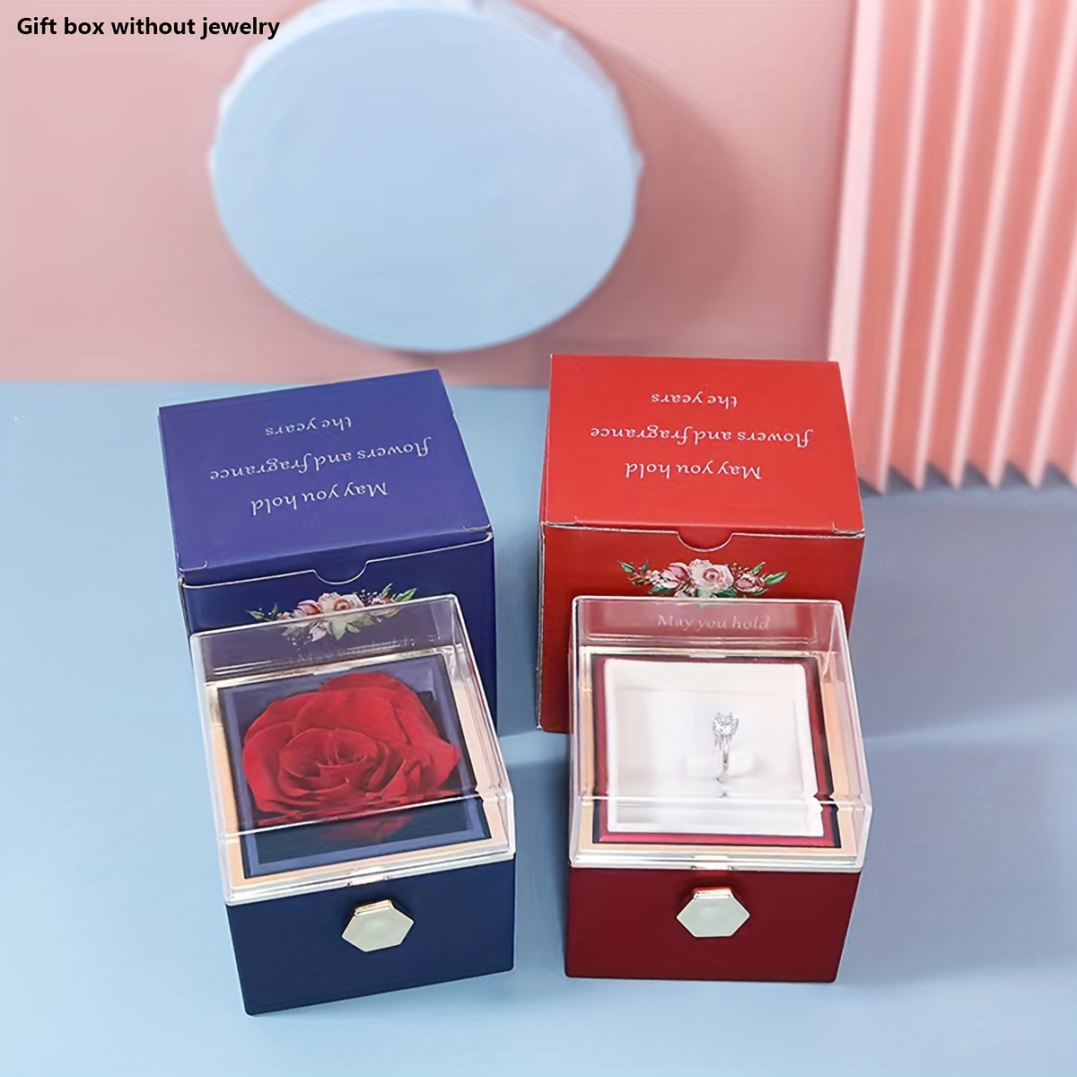 Flower Rotating Jewelry Box Creative Eternal Rose Gift Box - Temu