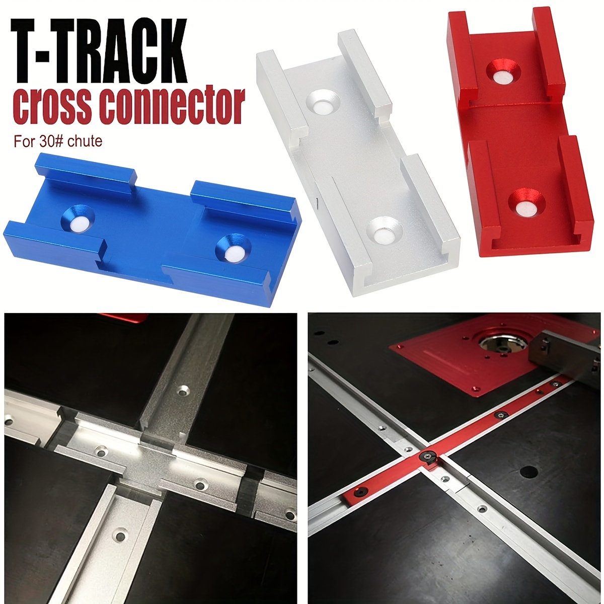 Universal T-Track 24 Inch, Double-Cut Profile with Predrilled Mounting  Holes -POWERTEC