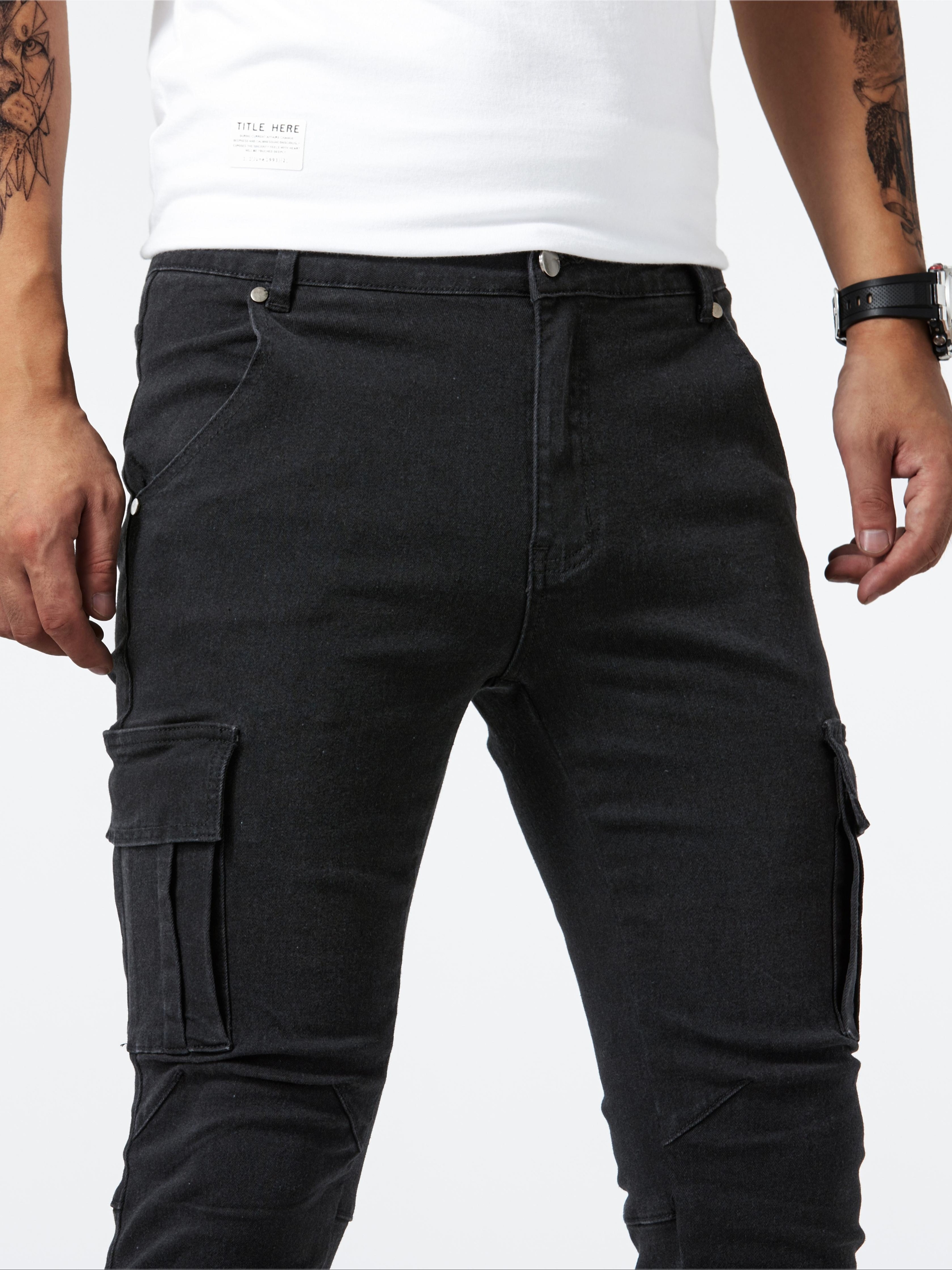 Germany Slim Multi Pocket Casual Fit - Jeans Herren Temu High Street Style
