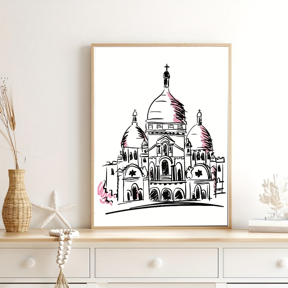 Canvas Poster Modern Art Lightpink Paris Eiffel Tower - Temu United Arab  Emirates