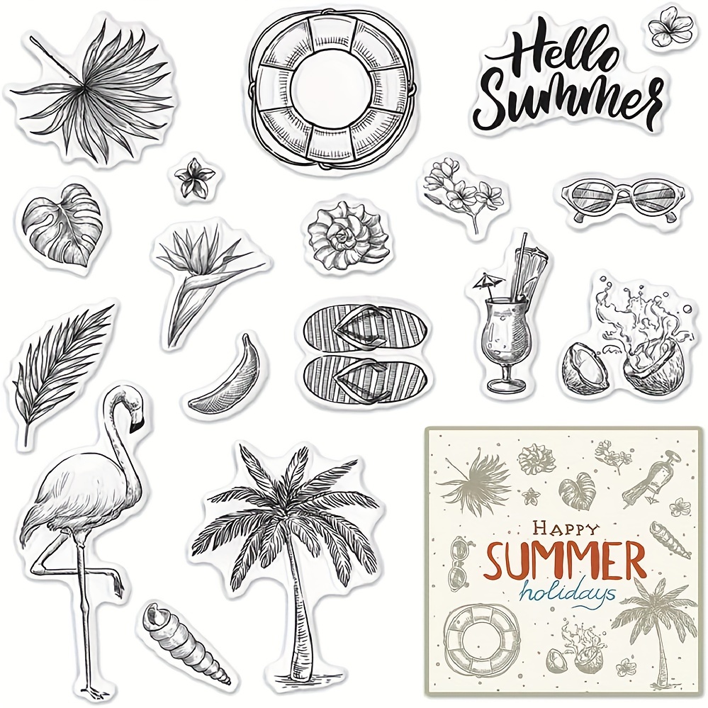 Create Tropical Beach Scenes with Summer Palm Tree Clear Stamps for Card  Making, Bullet Journaling & DIY Scrapbooking!