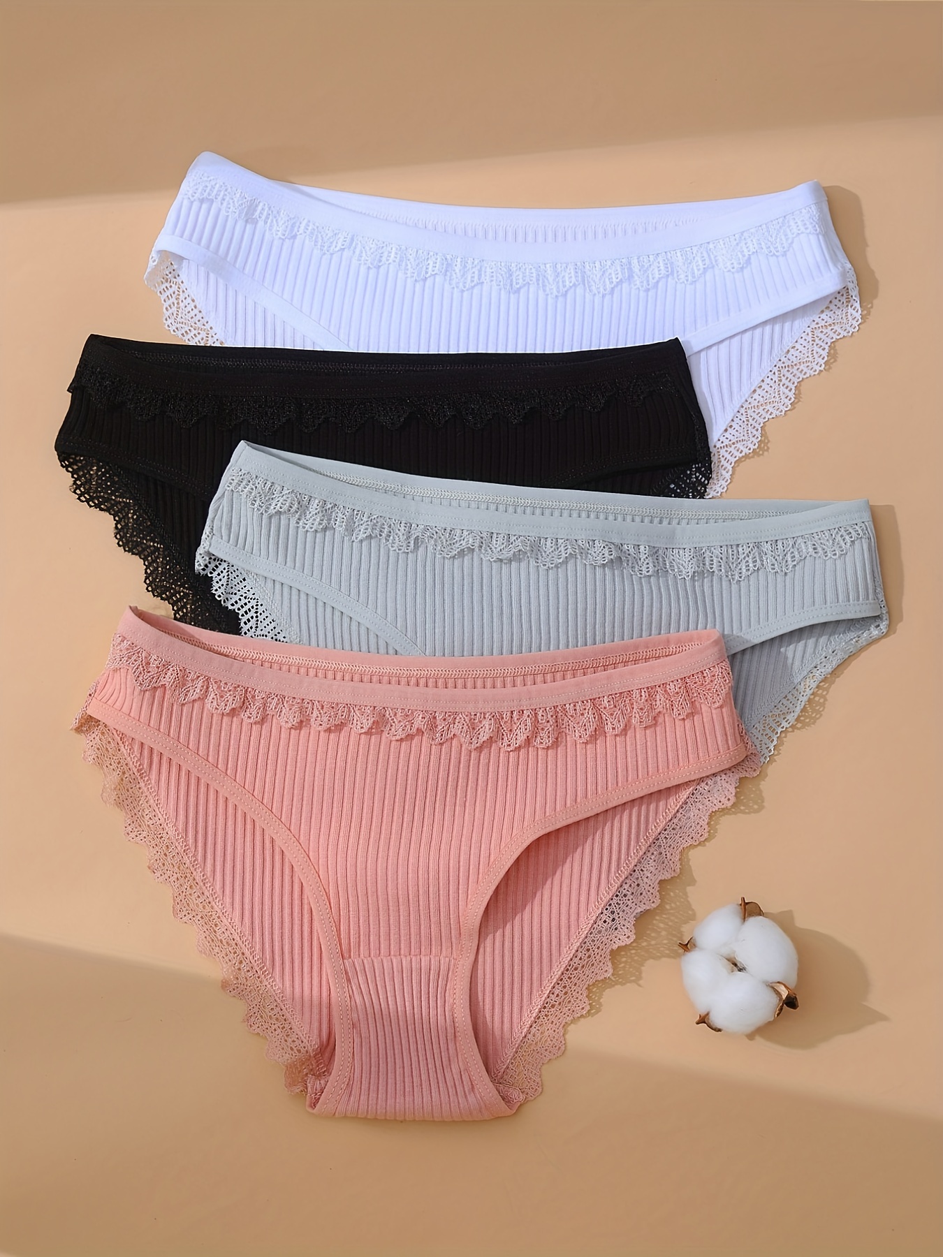 Ladies Seamless Cotton Underpants Cotton Boxer Lace Cotton Briefs