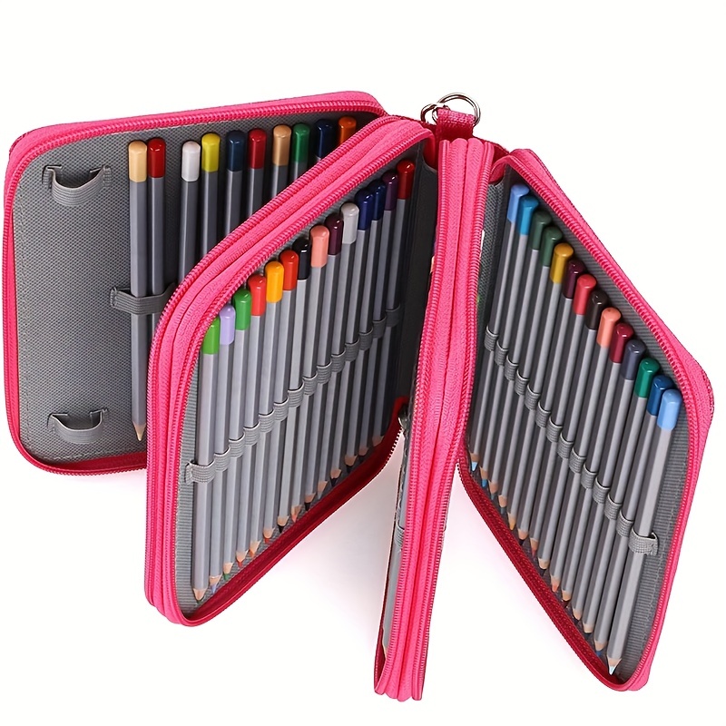 Zippered Pencil Case 72 Slots Canvas Pencil Holders For - Temu
