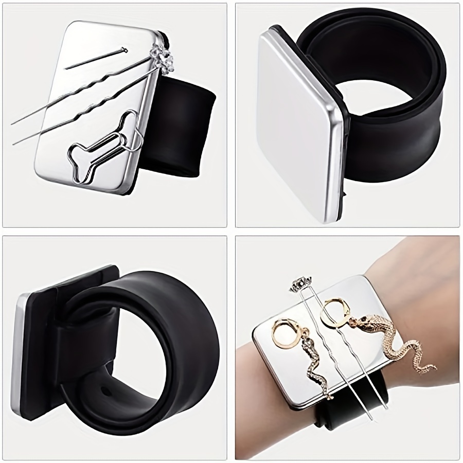 Bracelet magnétique en silicone pour soins capillaires, accessoires de  coiffure, porte-épingle, outils de couture, bricolage