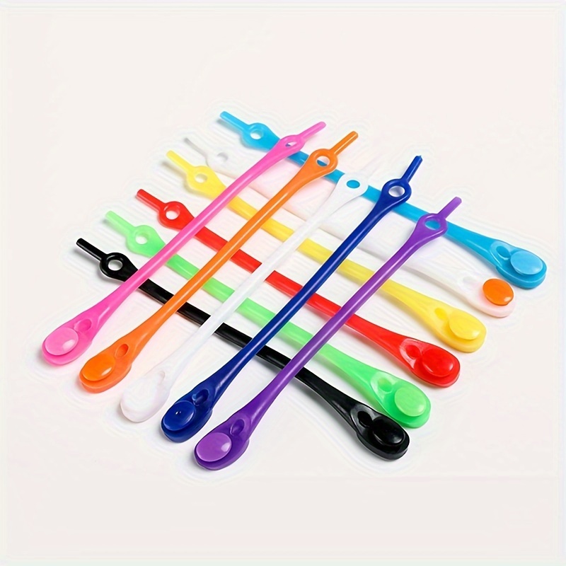 12pcs Colorful Silicone Elastic Shoelaces, Multifunctional High Elastic Lazy Shoe Laces