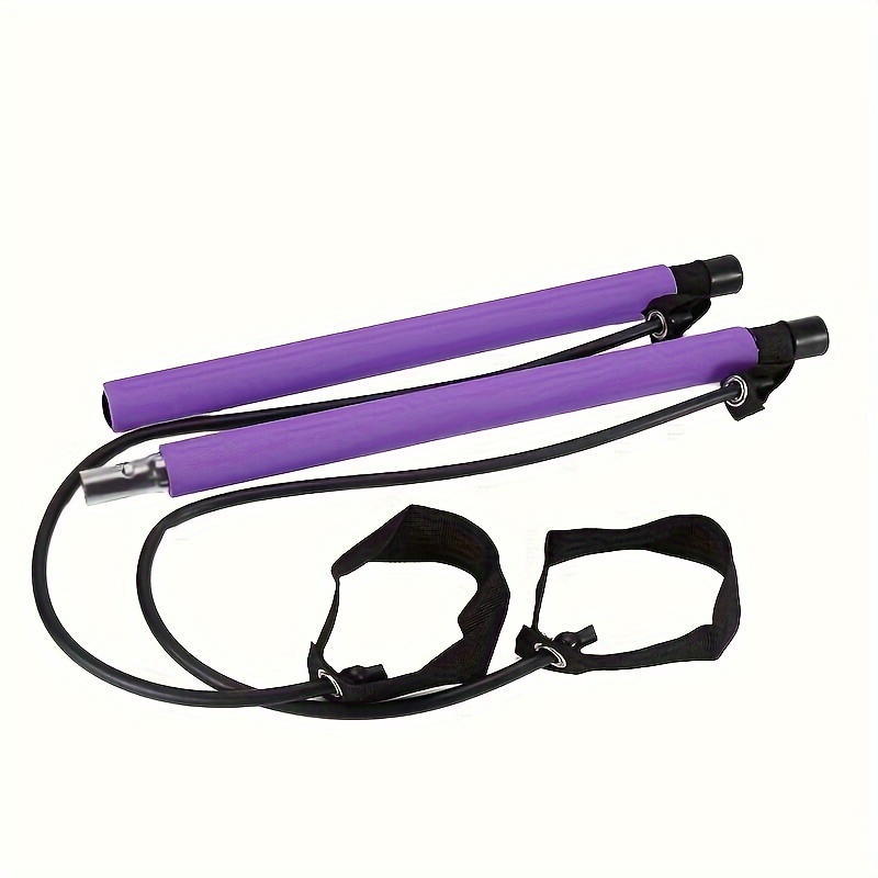 Qicool Pilates Bar,Pilates Bar Kit with 4 Resistance  Bands(2x30lbs,2x40lbs),Workout Resistance Band Bar with Foot Strap for  Legs,Hip,Waist and Arm (Purple): Buy Online at Best Price in UAE 