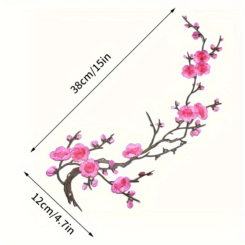 Patch Broderie Fleur Chinoise Rouge - Bordure Dentelle Pour Customiser Tes Vêtements