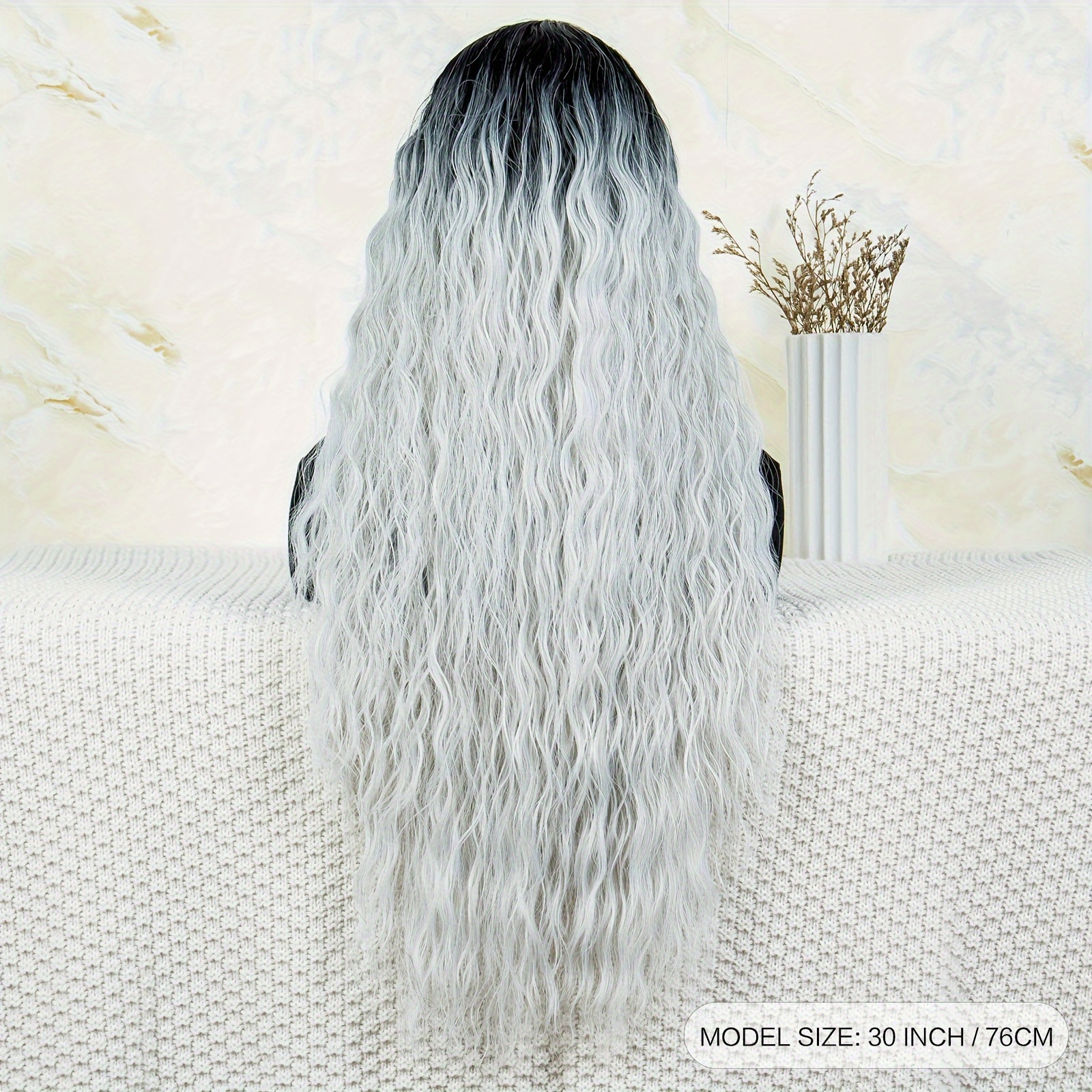 White wig outlet with black roots