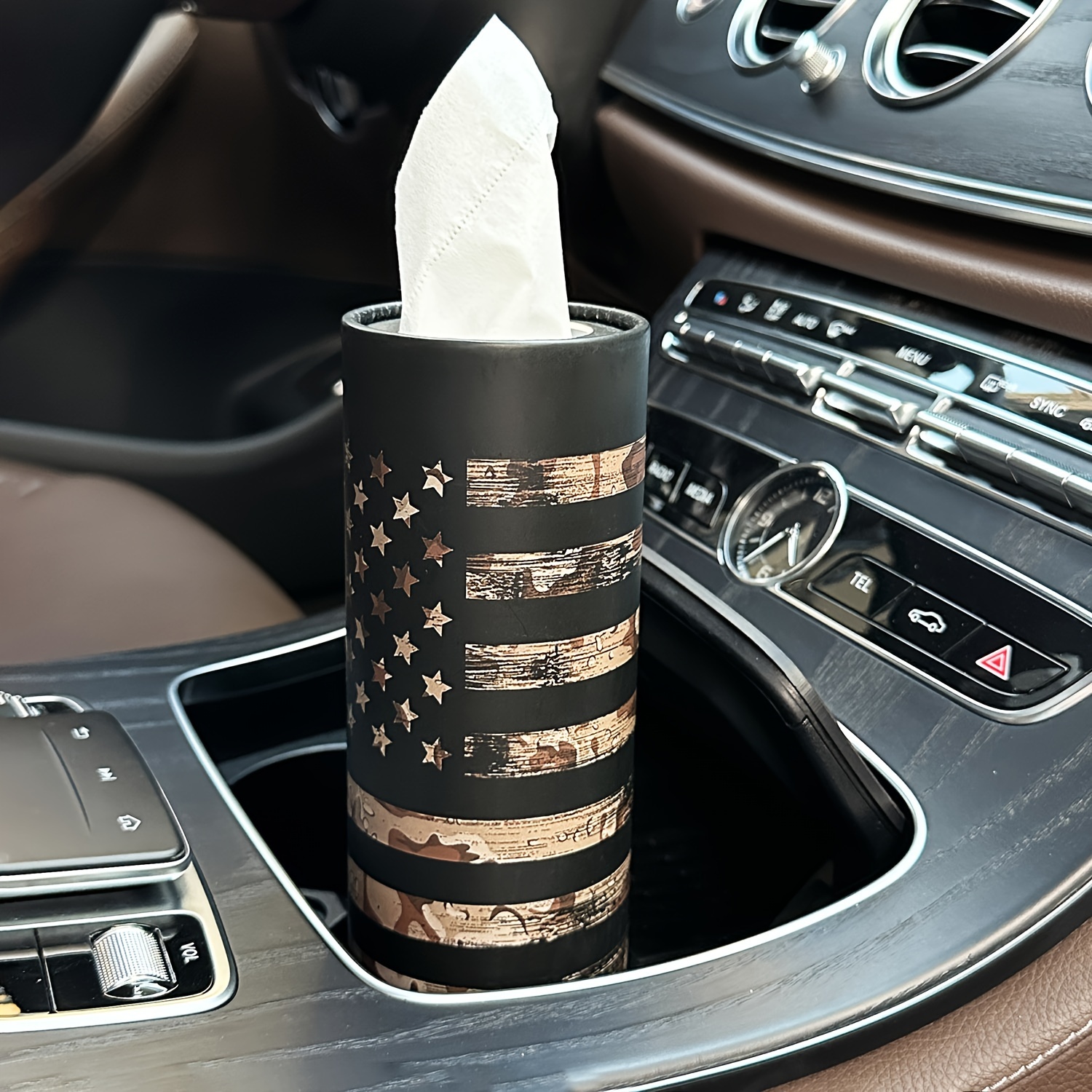 Universal Car Tissue Box Cover Holder Auto Round Paper Tube Safety Broken  Window Tissue High Quality Multi-function Cup Interior