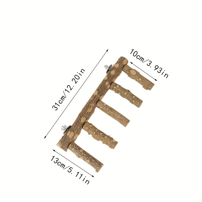 Natural Wood Ladder Bird Toy for Parrot Fun & Exercise