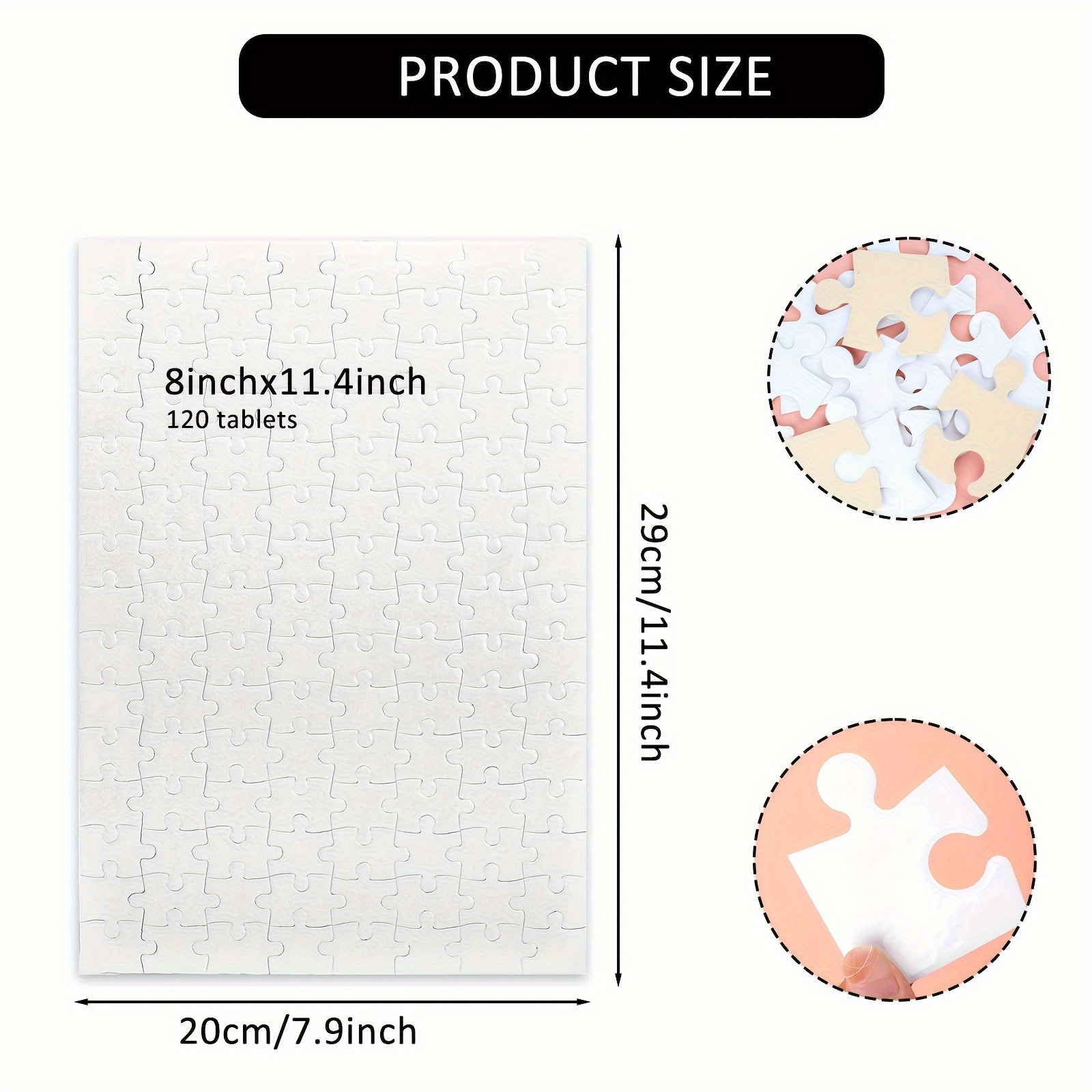 Sublimation Blanks Puzzles White Jigsaw Puzzle Blank Puzzles DIY Blank  Puzzle For Sublimation Transfer Thermal Transfer Heat Press Printing Crafts