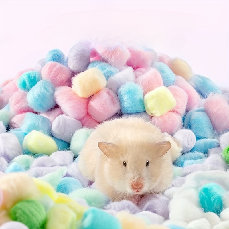 100PCS Hamster Cotton Balls Winter Warm Hamster Nesting Material Colorful  Cute Mini Balls Small Pet Cage Accessories - AliExpress