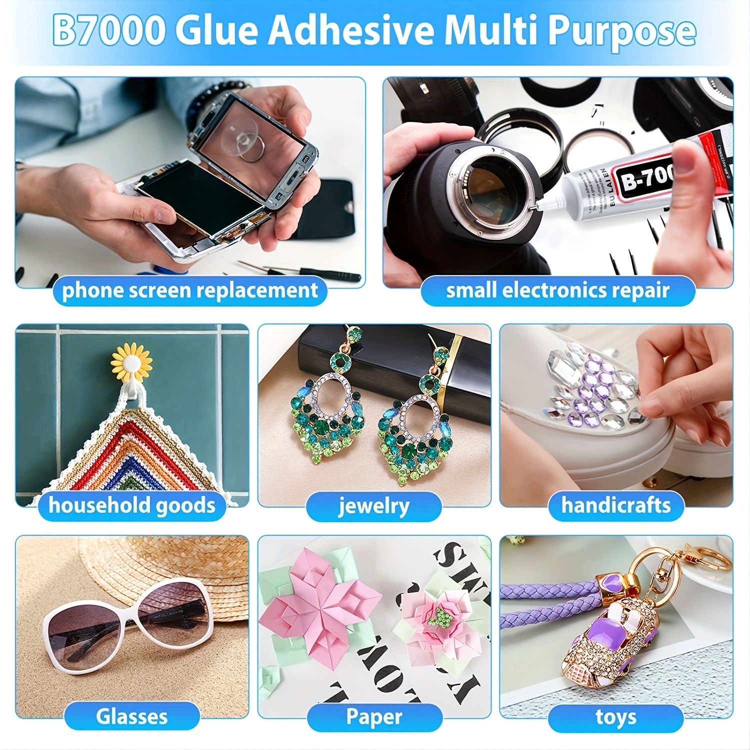 B-7000 Glue Clear For Rhinestone Crafts, Jewelry And Bead Adhesive B7000  Semi Fluid High Viscosity Glues For Clothes Shoes Fabric Cell Phones Screen  Repair Metal Stone Nail Art Glass - Temu Philippines