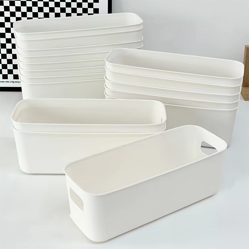 

6pcs Plastic Organizer Bins, Drawer Divider Storage Boxes, Stockings Sorting Container, For Wardrobe Dorm Room Underwear, Ideal Home Supplies, Wardrobe Essentials