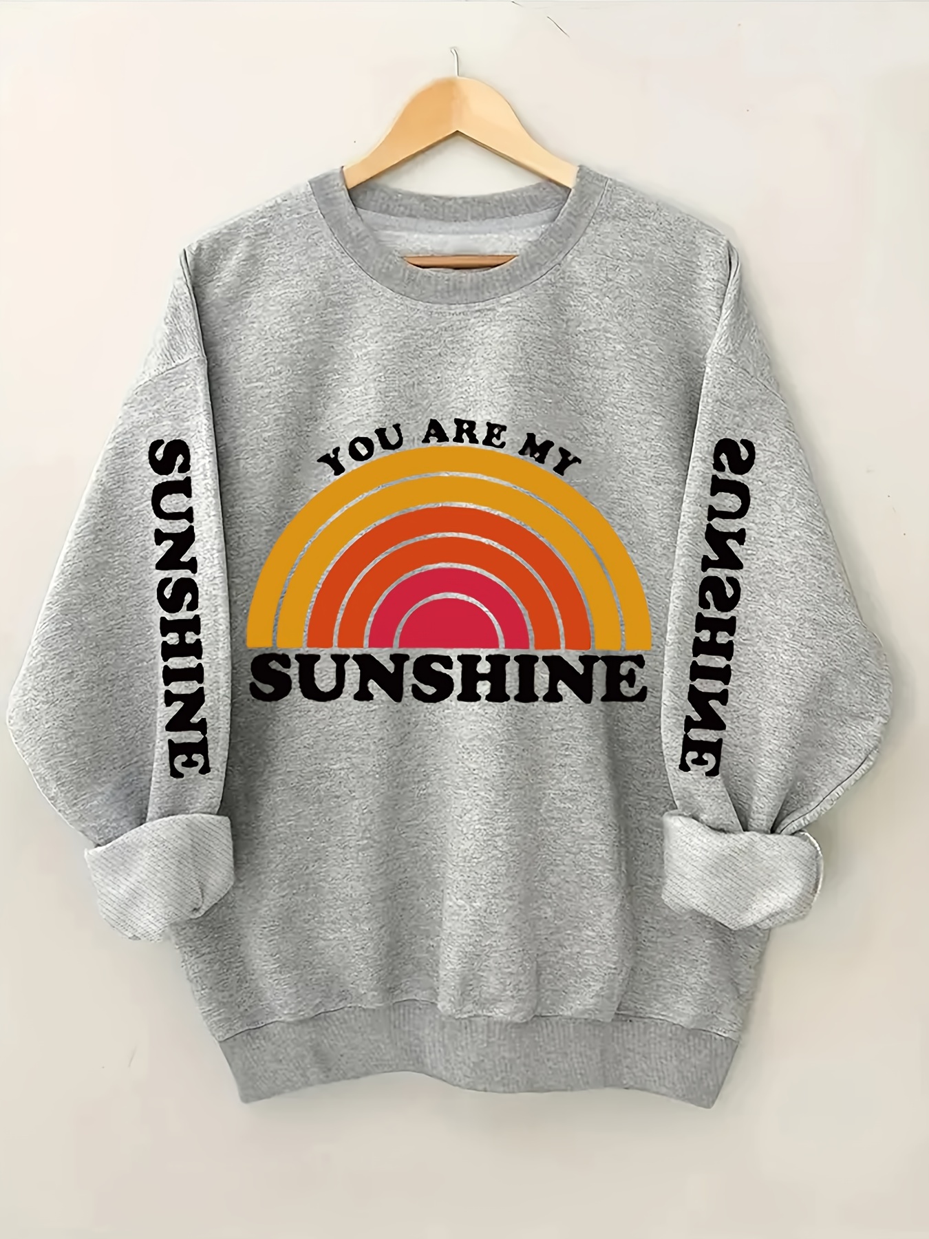 Coolmee Womens Plus Size Sweatshirt Crewneck Casual Pullover Loose Long Sleeve Letter Shirts Top