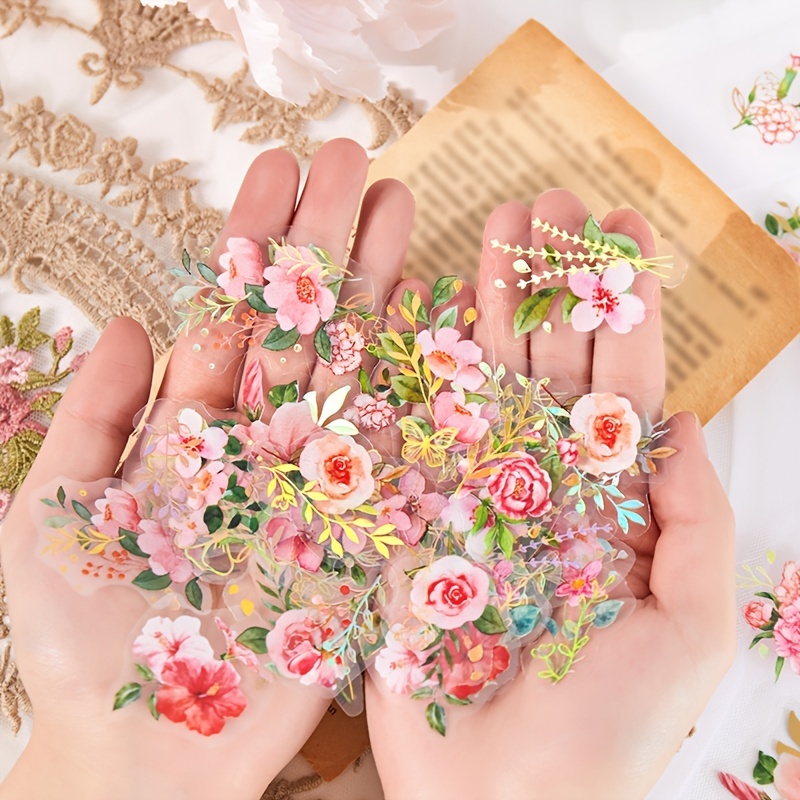 Decorative Paper Rose Floral Scrapbook Pack Retro - Temu