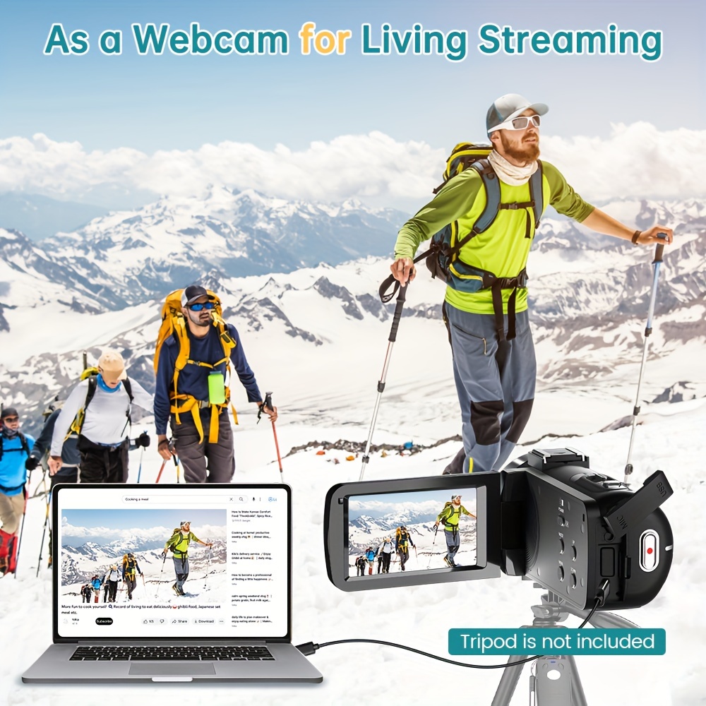 Caméscope Vidéo 2 7K Caméra De Vlogging UHD 42MP Caméscope - Temu