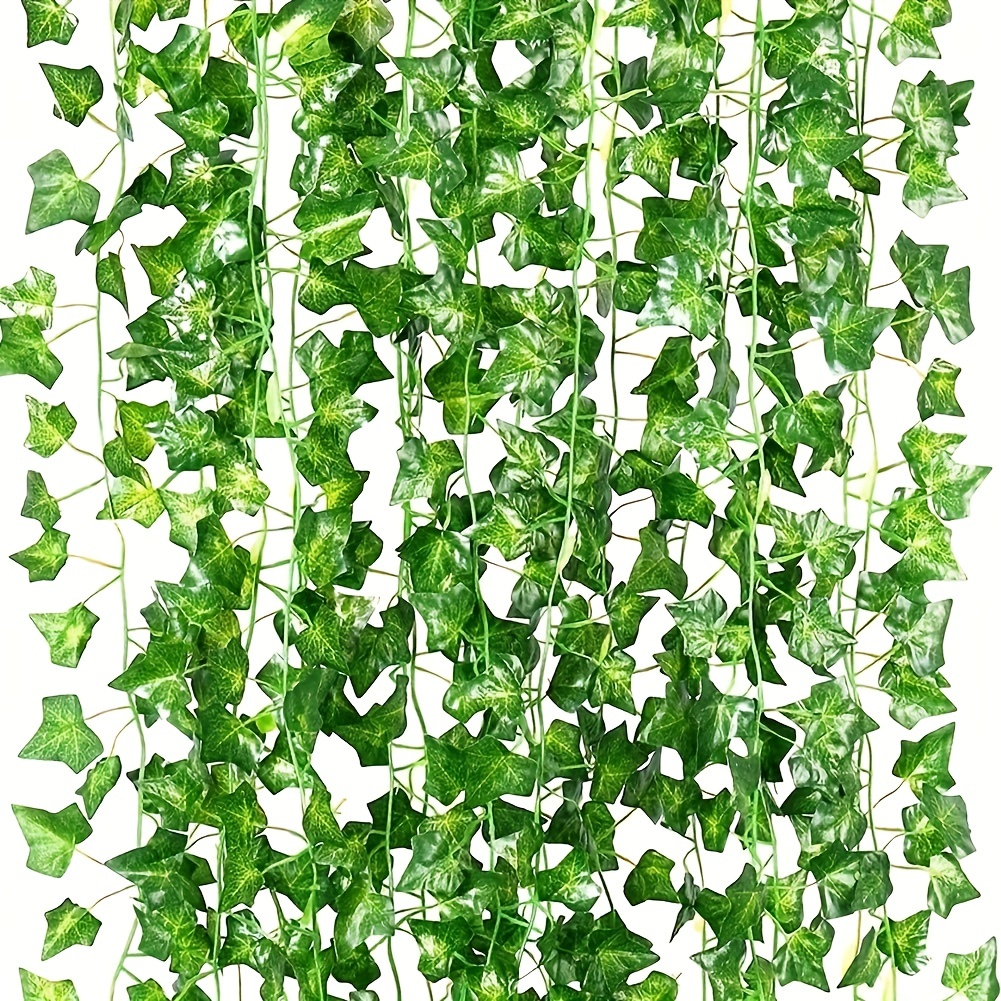 

12/24pcs, Strands Hanging Garland, 84ft Artificial Ivy Leaf Plants, Premium Oxidation Resistance Artificial Flower, Fake Foliage Flowers, Home Kitchen Garden Office Wedding, Home Wall Decor