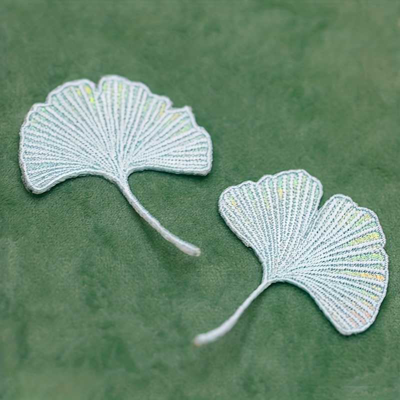 Ginkgo Embroidery Patches Can Be Ironed Or Sewn - Temu