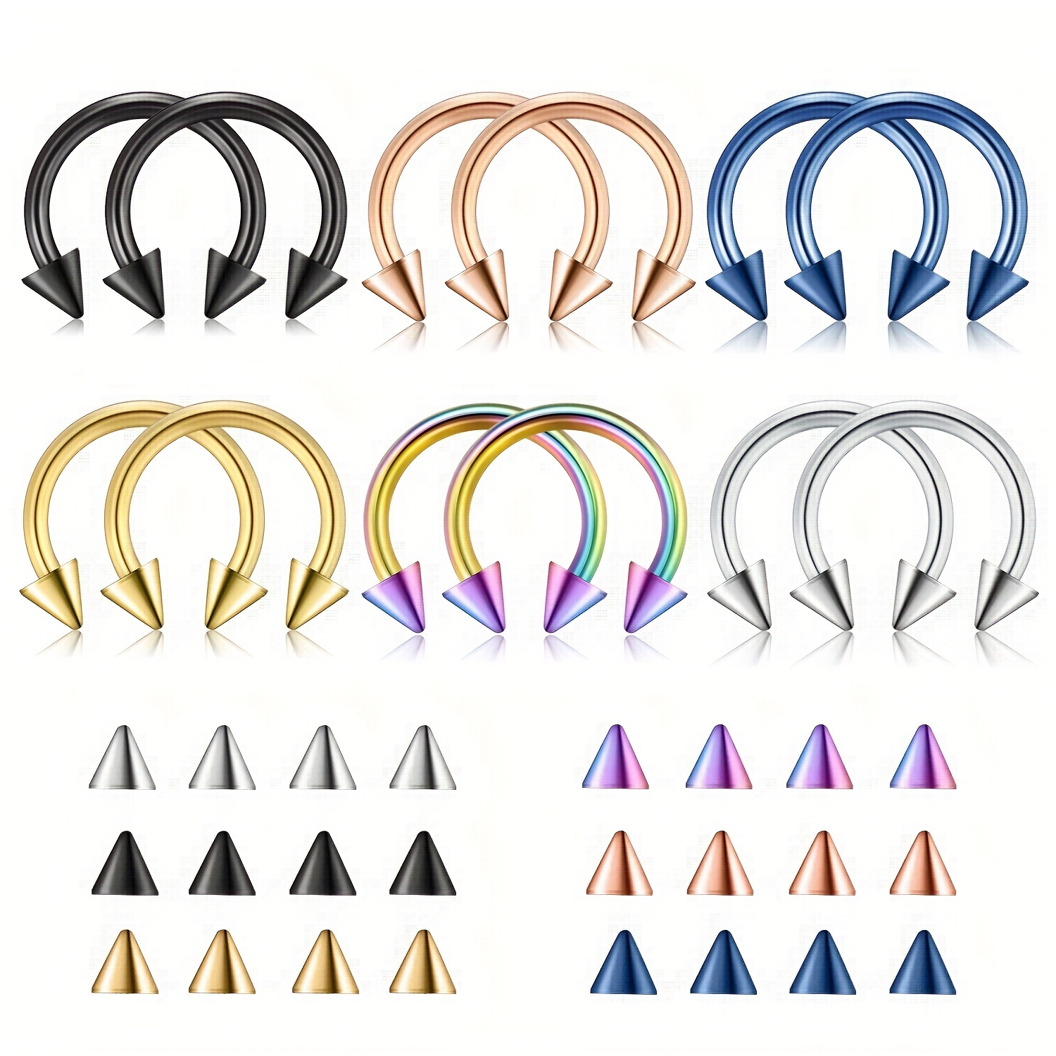 Pointed horseshoe clearance septum ring