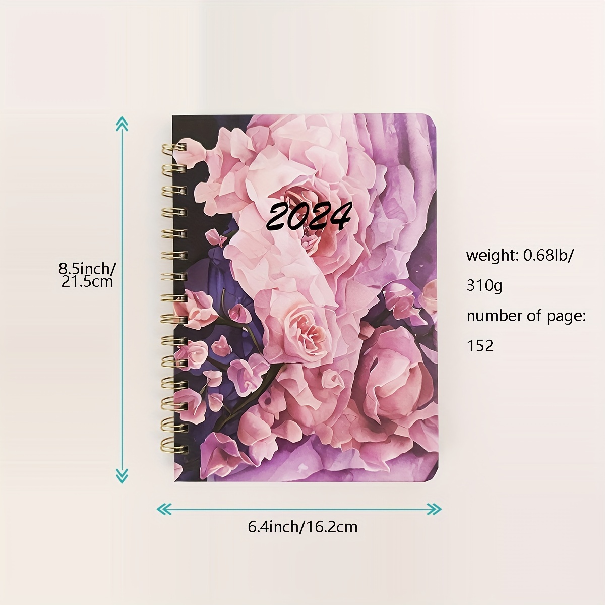  2024 Planner, Daily Weekly Monthly Planner with Tabs, 8.5 x  6.4, Hardcover, Elastic Closure, Inner Pocket, Floral Agenda Organizer &  Calendar Jan 2024 to Dec 2024, Green Flower : Office Products
