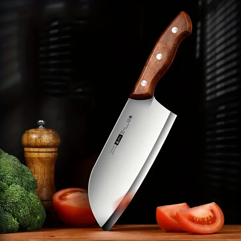 Premium Chinese Chef's Knife - Wooden Handle, Stainless Steel