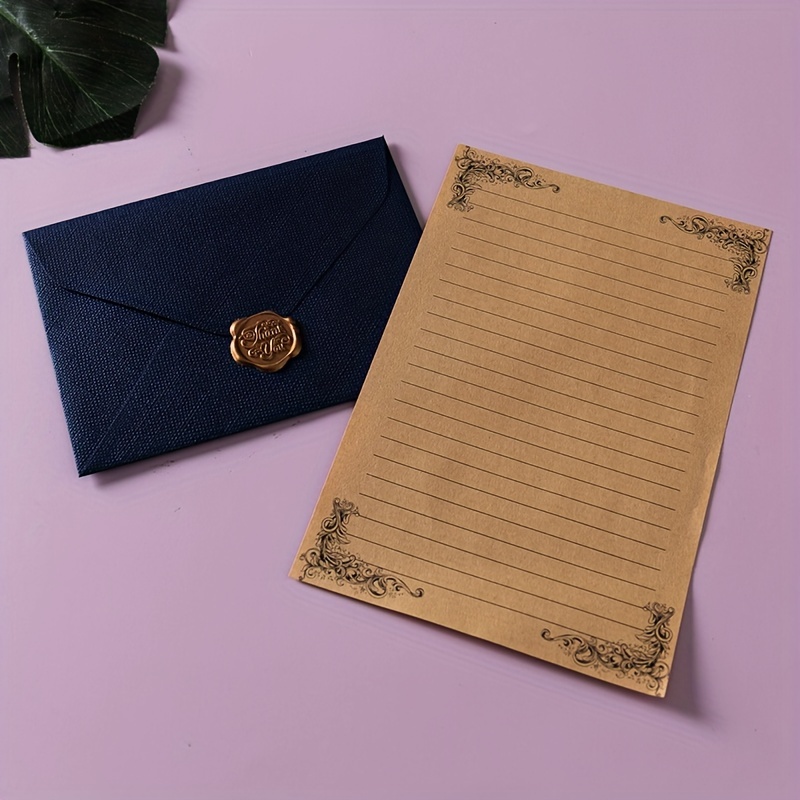 Business Mailing Envelope Western Retro Hemp Pattern Envelope Letter Paper  High-end Invitation Card Postcard Invitation Fire Paint Envelope Bag - Temu