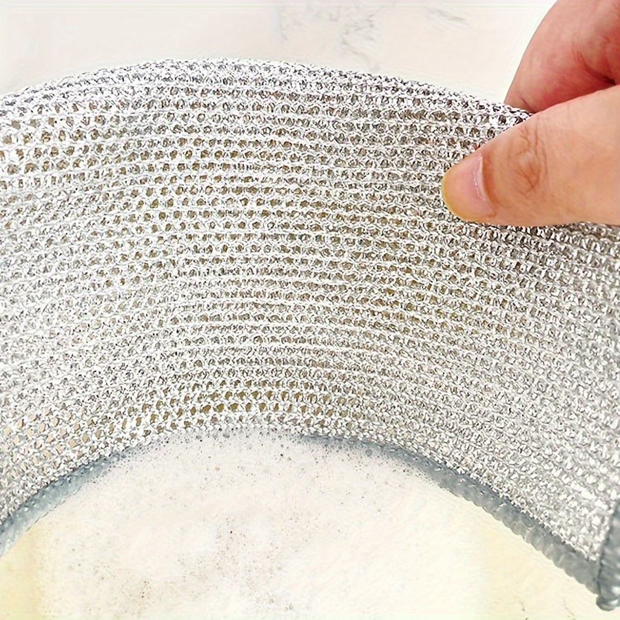 Steel wire dishcloth rag metal silver wire cleaning cloth kitchen special  non-stick oil imitation steel ball dishwashing artifact