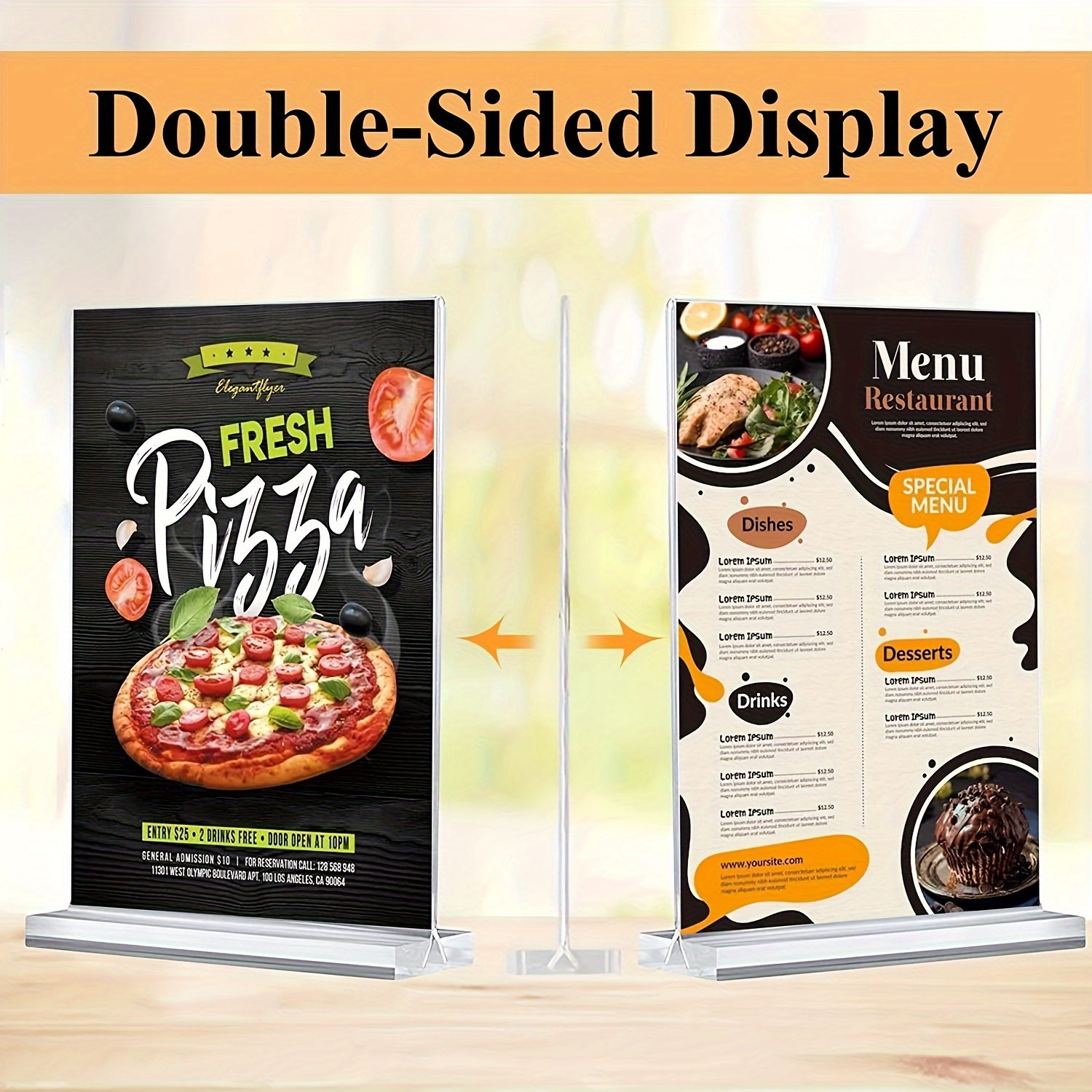 A5 148x210mm Acrylic Sign Holder Display Stand Restaurant Menu