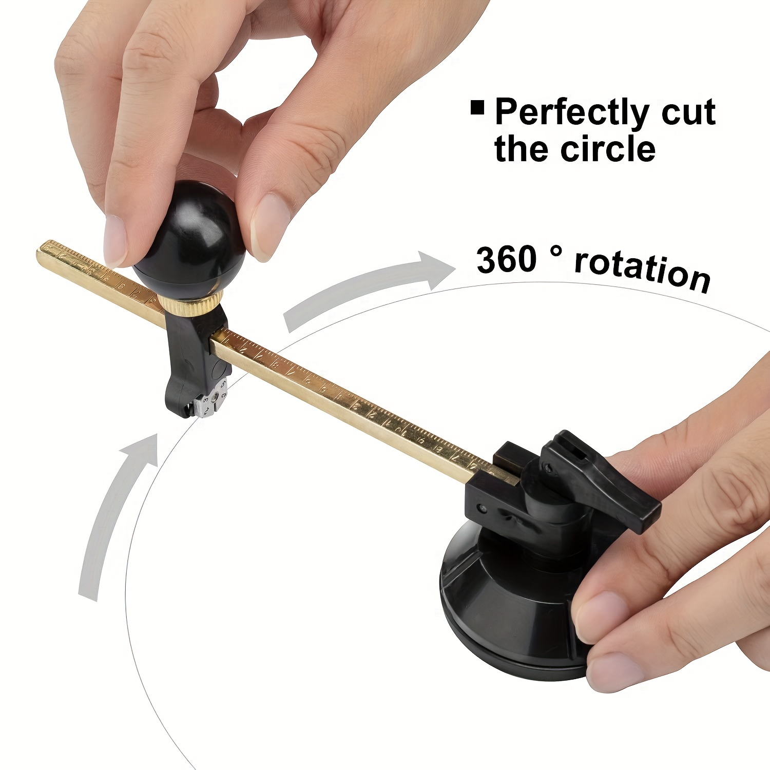 Circle Cutter, 6 Wheel Circular Glass Cutter Compass Type Circular