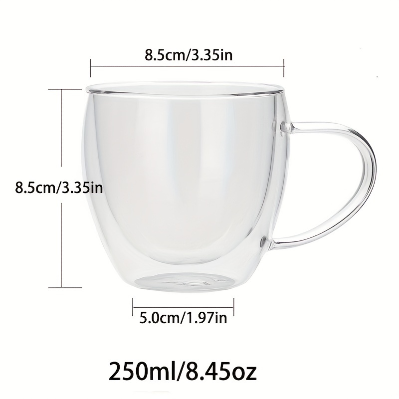 250ml Double Wall Glasses Drinking Tumbler Whiskey Cup Coffee Juice Water  Cups