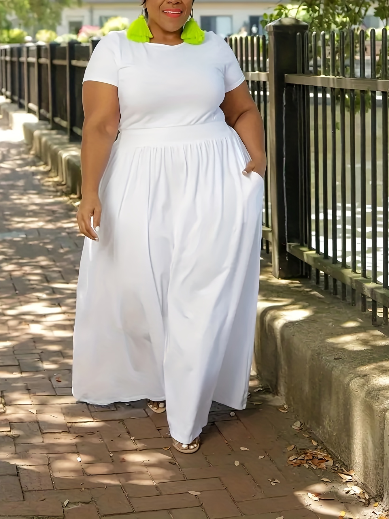 White Dress Plus Size - Temu