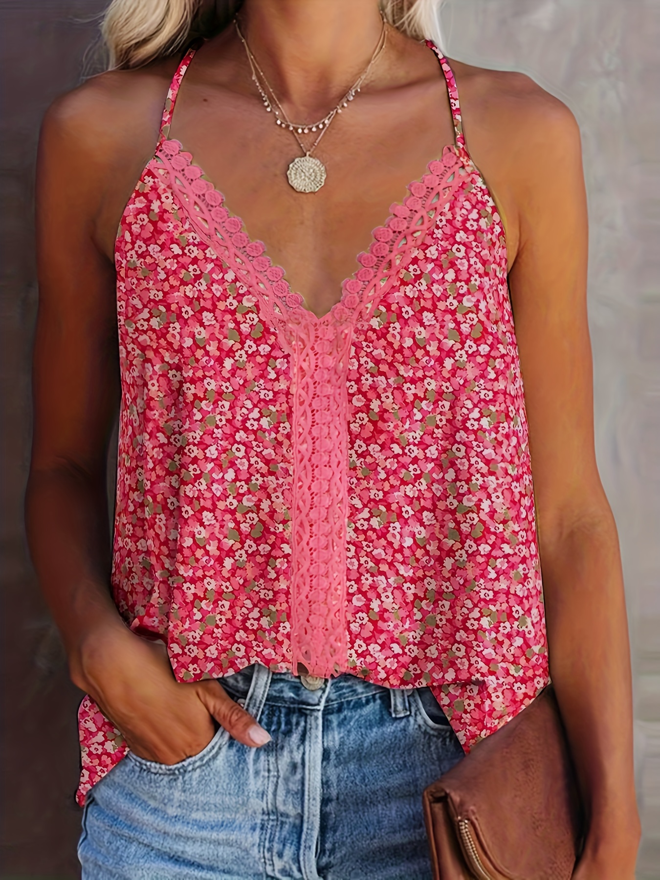 Women Tank Tops Flower Embroidered Strappy Cami Top Sleeveless dage Tops  Summer Beachwear Tops White Vest Ladies Clothing : Pink, S, China :  : Clothing & Accessories
