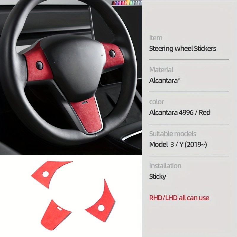 Alcantara Model 3 Y 2019 2023 Car Steering Wheel - Temu United Kingdom
