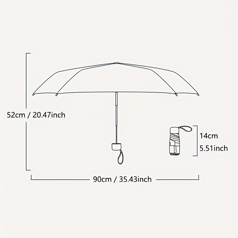 1pc Kleiner Leichter Regenschirm Mit Schutzhülle, Sonnenschirm, Faltbarer  Sonnen- Und Regenschirm, Mini Sechsfach-Regenschirm, Sonnenschutz Und UV- Schutz-Regenschirm - Temu Austria