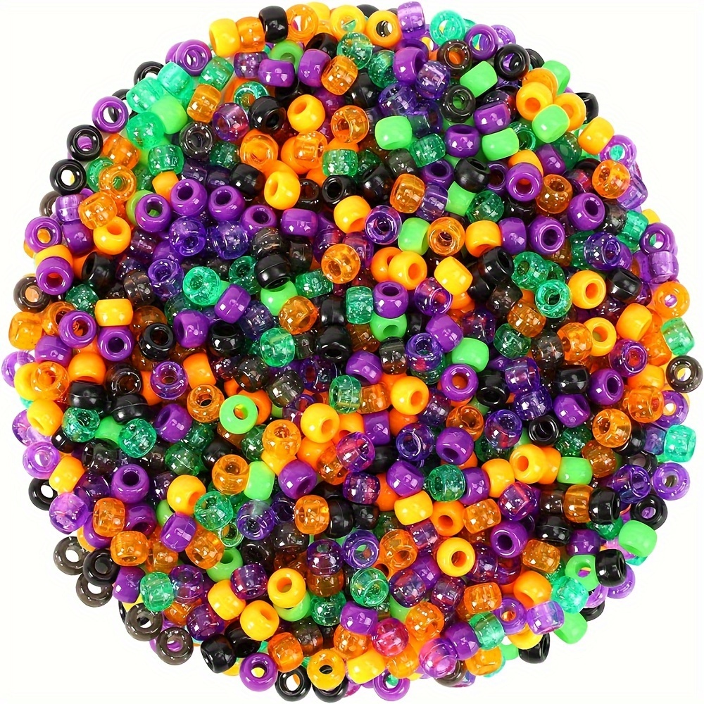 Halloween Pony Beads Orange Purple Black Pony Beads DIY Craft Beads for  Halloween Jewelry Making and Crafting