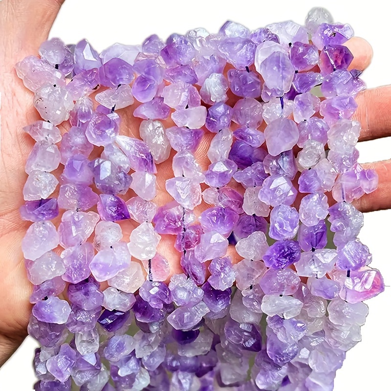 

1 Strand 40pcs Natural Amethyst Irregular Raw Stone Beads For Diy Special Elegant Bracelet Necklace Earrings Jewelry Making Craft Supplies