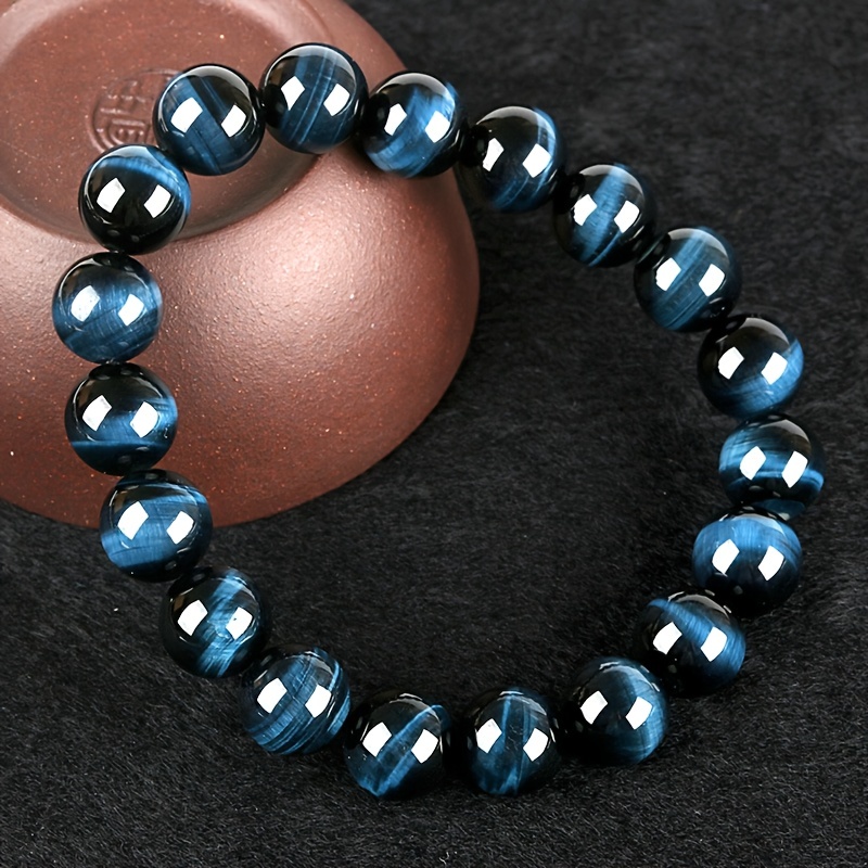 12pcs 8mm Semi-precious Gemstone Bracelet Healing Crystal Stone Beaded  Bracelets For Women Men Unisex Adjustable Bead Stretch Bracelets Set