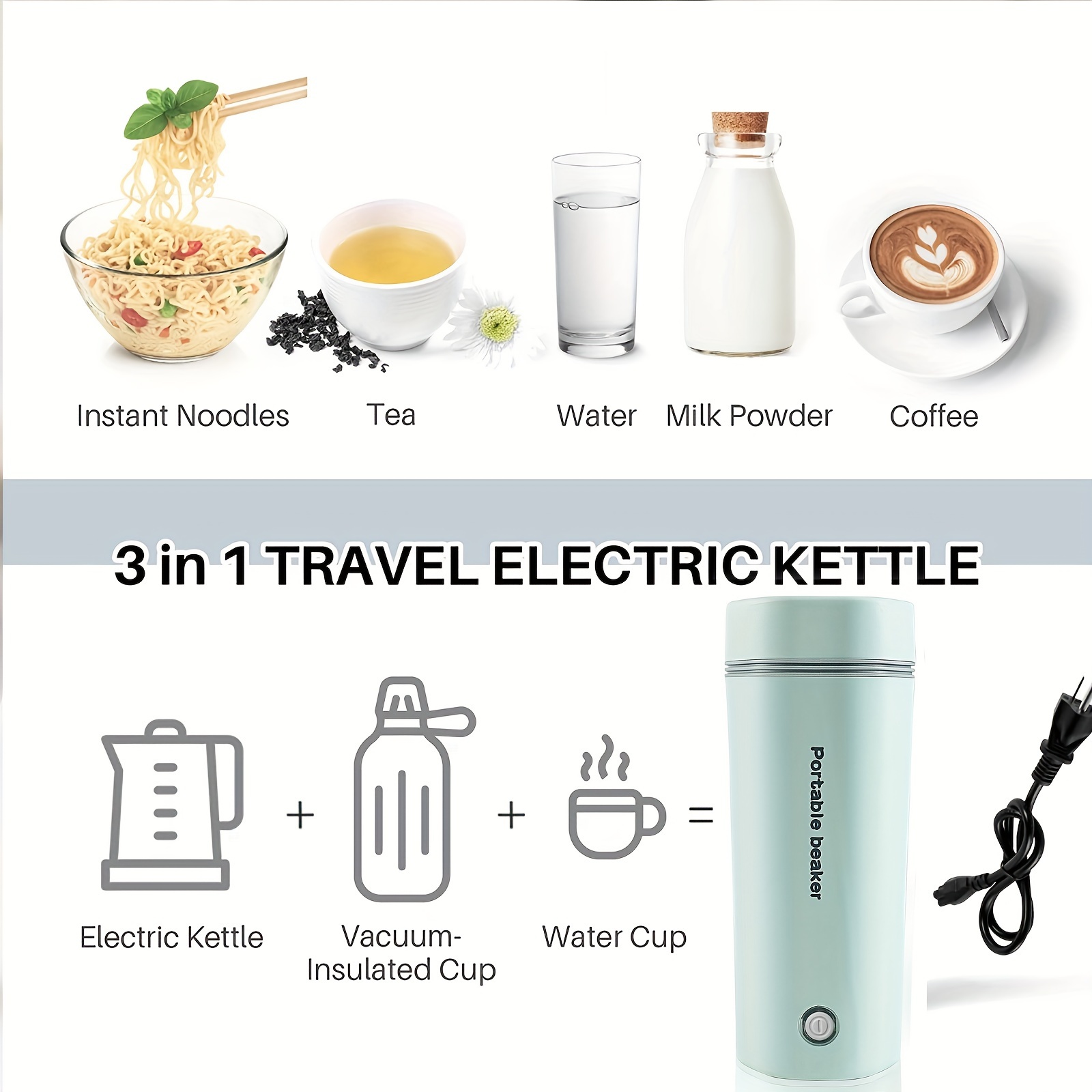 Travel Kettle Electric Small Stainless Steel - Portable Electric Kettle for  Boiling Water - Travel Tea Kettle - Portable Water Boiler - One Cup Hot  Water Maker - 350ml Travel Electric Kettle