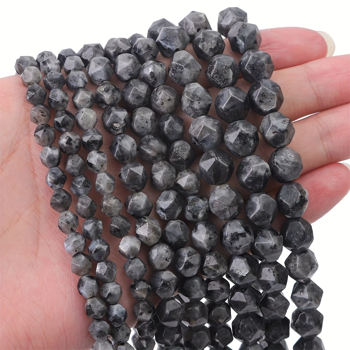 Black Gemstone Natural Stone Beads Bright Glossy Round - Temu