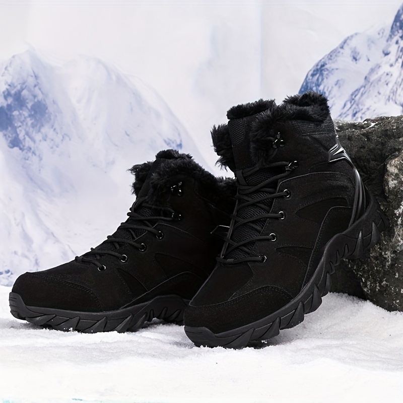 botas de montañismo para hombres en invierno forro polar con de