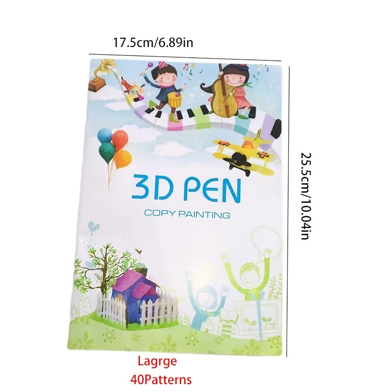 Libro da Modelli Penna 3D per Bambini Modello di Penna 3D 40 Tipi Modelli Penna  3D con Riutilizzabile Trasparente PVC Lavagna da Disegno Penna 3D Accessori  per Bambini, Principiante : : Casa