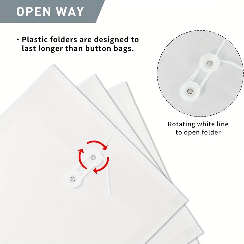 LaOficina Poly Clear Envelopes with Button String Snap Closure 1