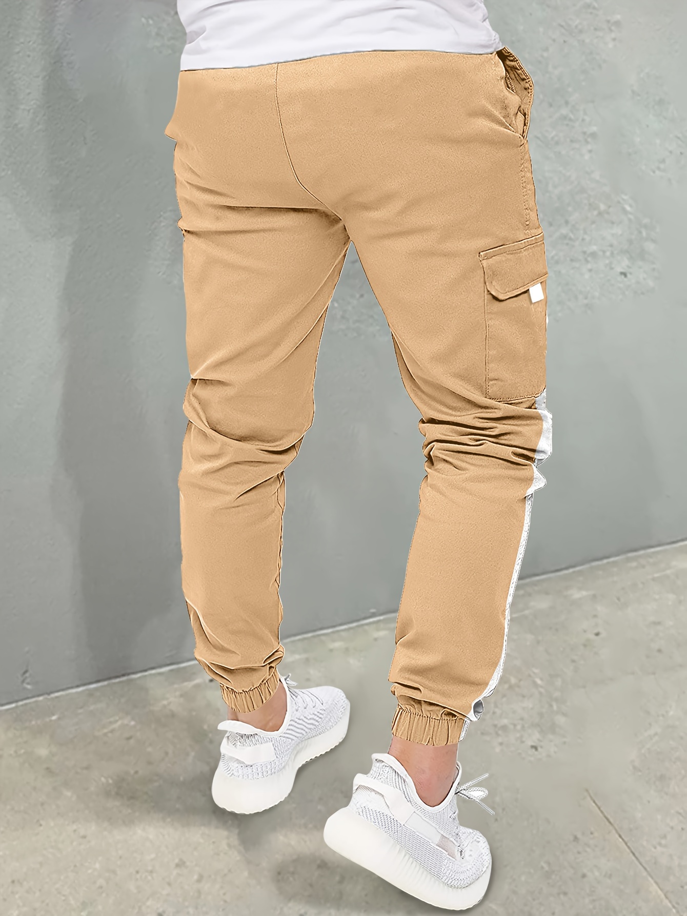 Color Block Drawstring Sweatpants Slim Pants Men's Casual - Temu