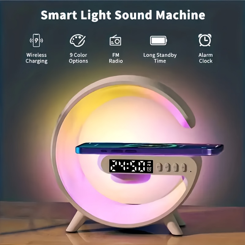 Lampada da Comodino Touch Dimmerabile 4-In-1 Lampada da Tavolo Musicale  Ricarica USB 5W Luce Notturna Bambini con Caricatore Wireless Altoparlante